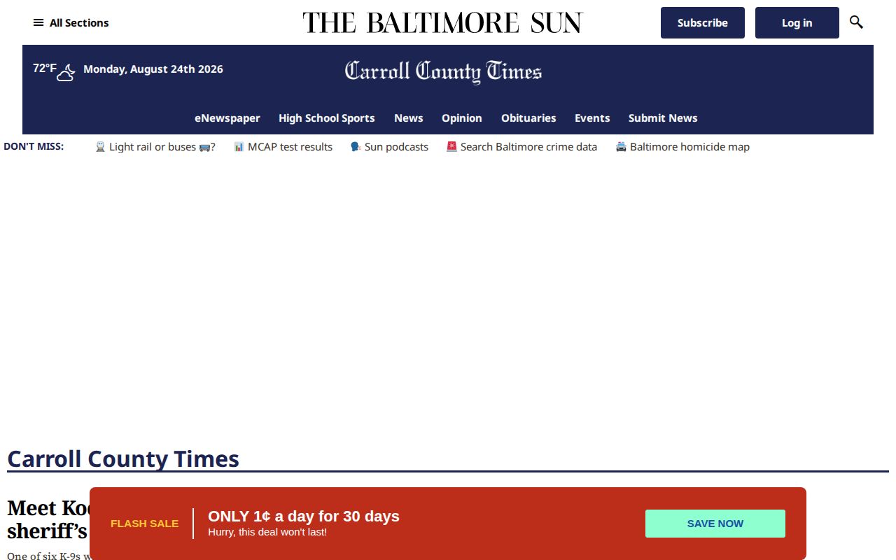 Carroll County arrest news records in the Carroll County Times section