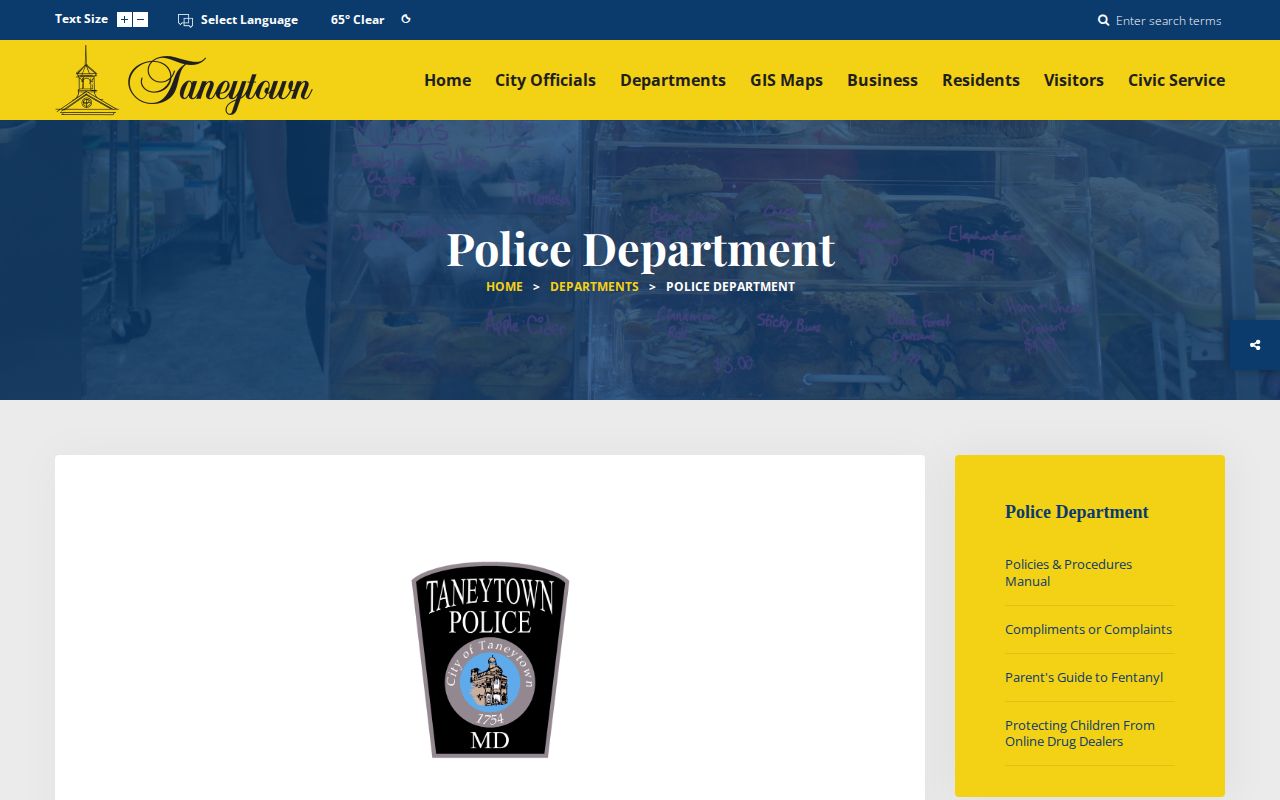 Taneytown Police Department records source for Carroll County arrests